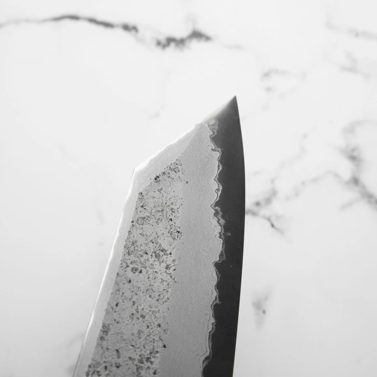 Hatsukokoro Ryusui Blue 2 Damascus Kiritsuke Gyuto 210mm - Dark Maple - Image 5