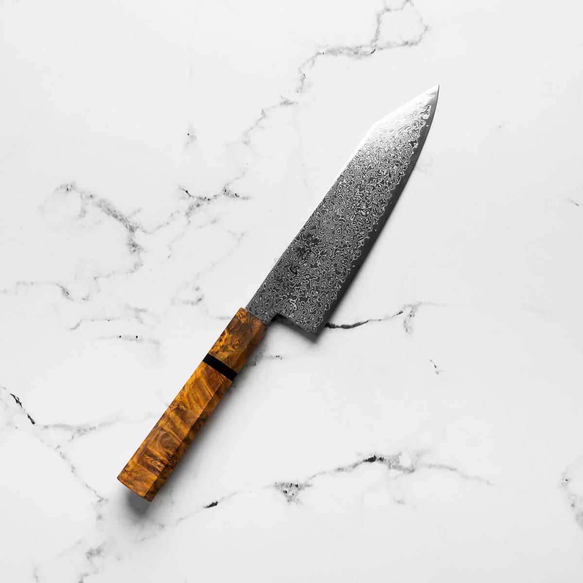 Hatsukokoro Saihyo SG2 Damascus Bunka 180mm - Golden Birch - Image 2