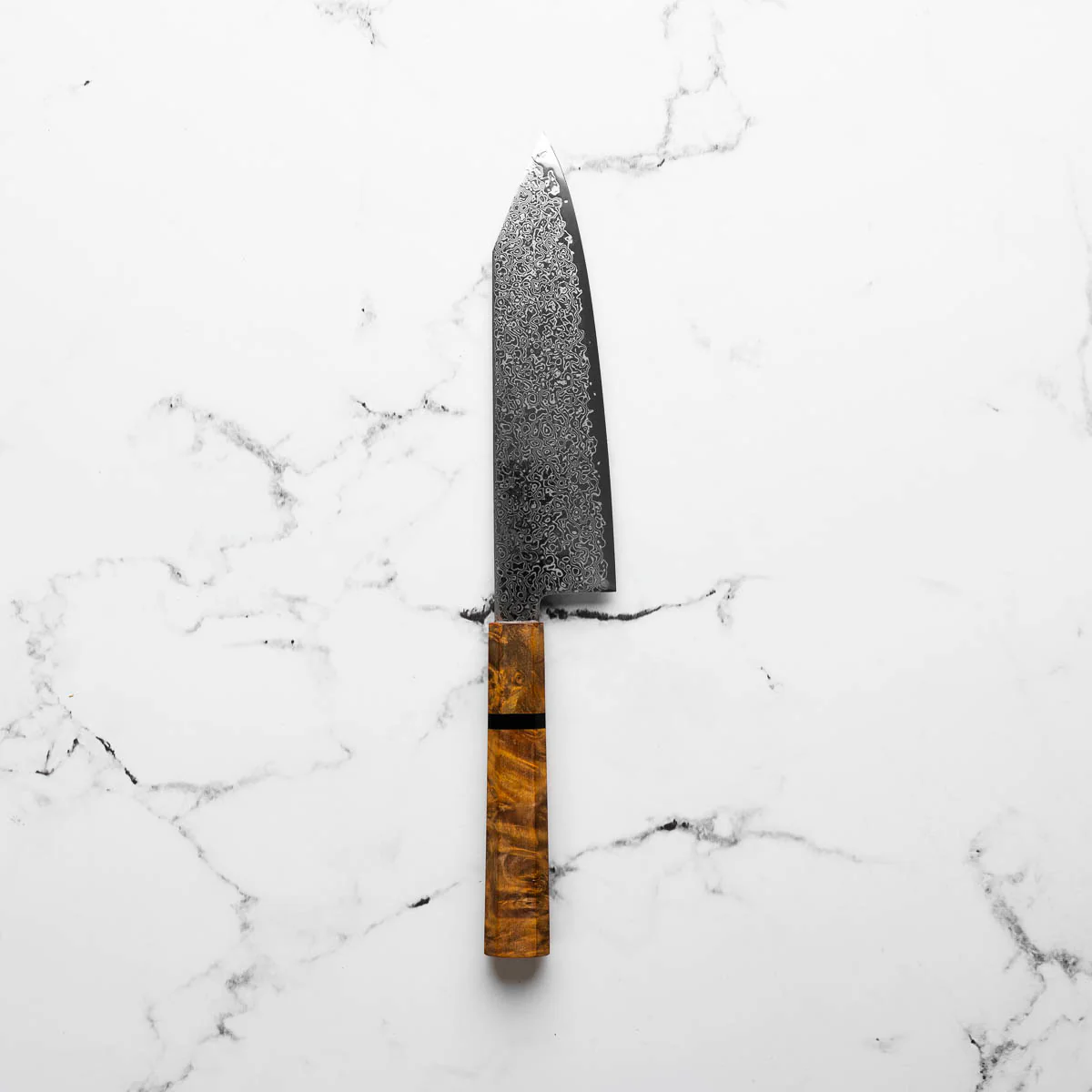 Hatsukokoro Saihyo SG2 Damascus Bunka 180mm - Golden Birch - Image 3