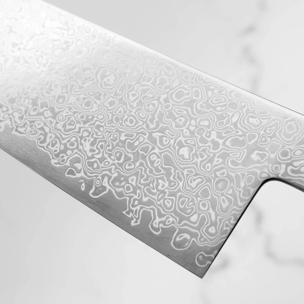 Hatsukokoro Saihyo SG2 Damascus Gyuto 210mm - Carbon Fibre - Image 6