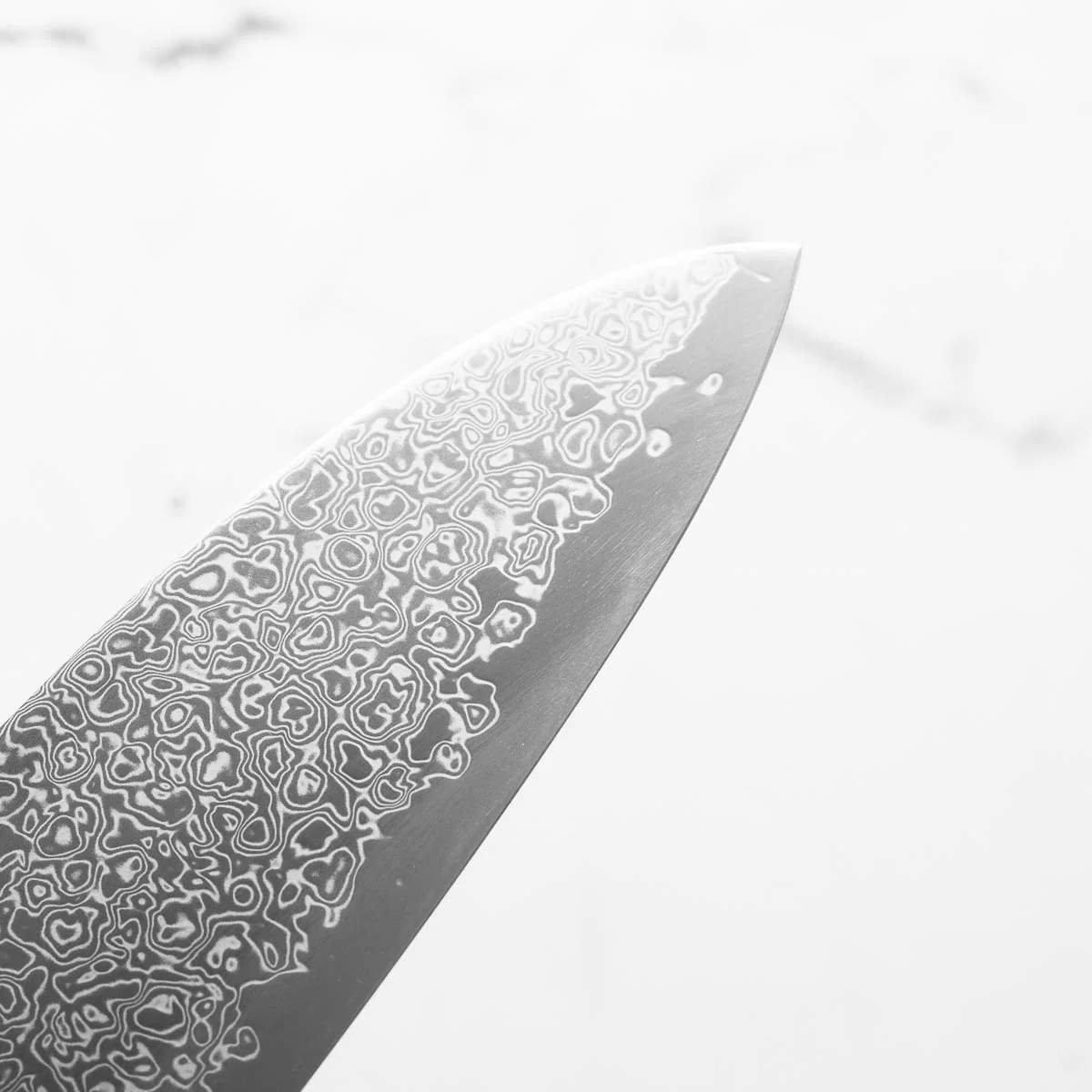 Hatsukokoro Saihyo SG2 Damascus Gyuto 210mm - Carbon Fibre - Image 7