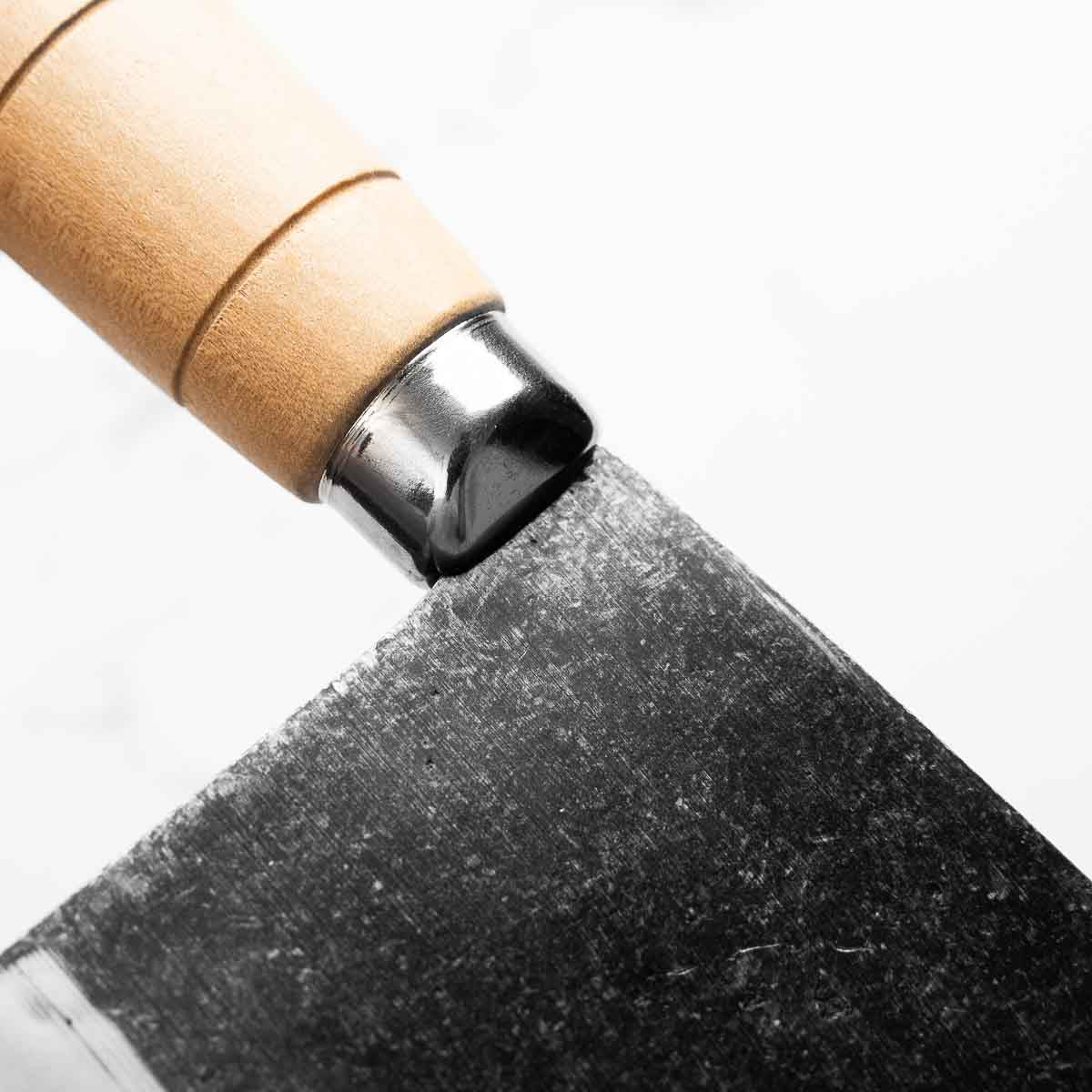 Hatsukokoro Sentan Blue 2 Kurouchi Tall Santoku 190mm - Image 7
