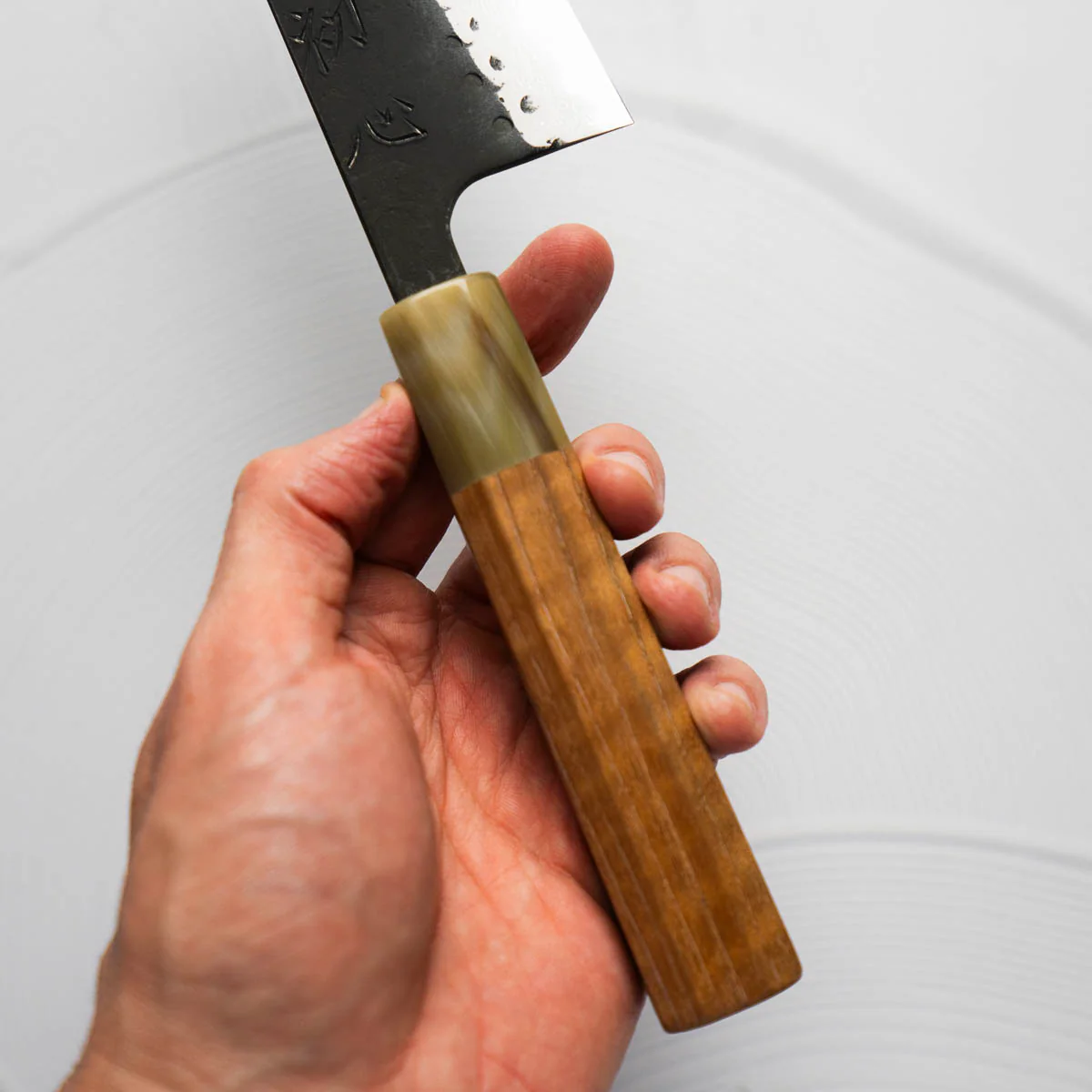 Hatsukokoro Shinkiro Blue Super Damascus Kurouchi Bunka 165 - Double Blonde - Image 4