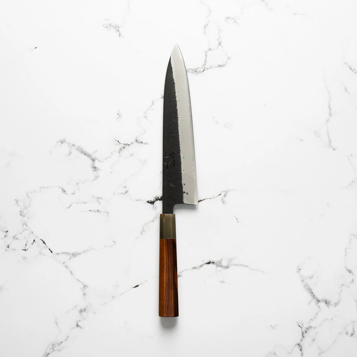 Hatsukokoro Shinkiro Blue Super Damascus Kurouchi Gyuto 210mm - Quince - Image 3