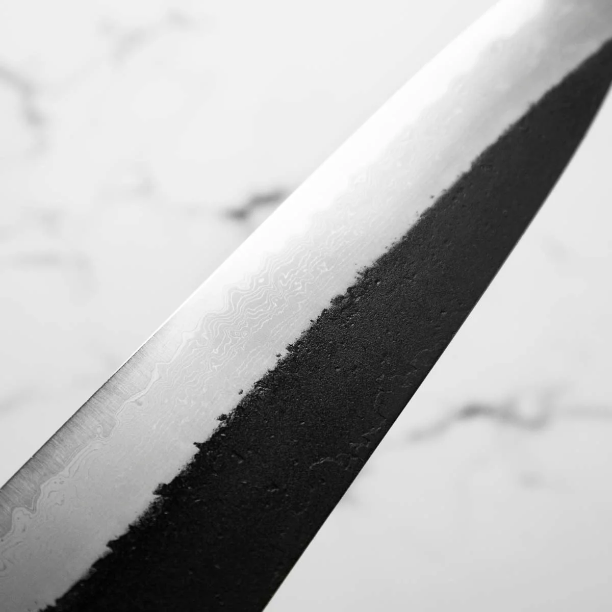 Hatsukokoro Shinkiro Blue Super Damascus Kurouchi Gyuto 210mm - Quince - Image 7