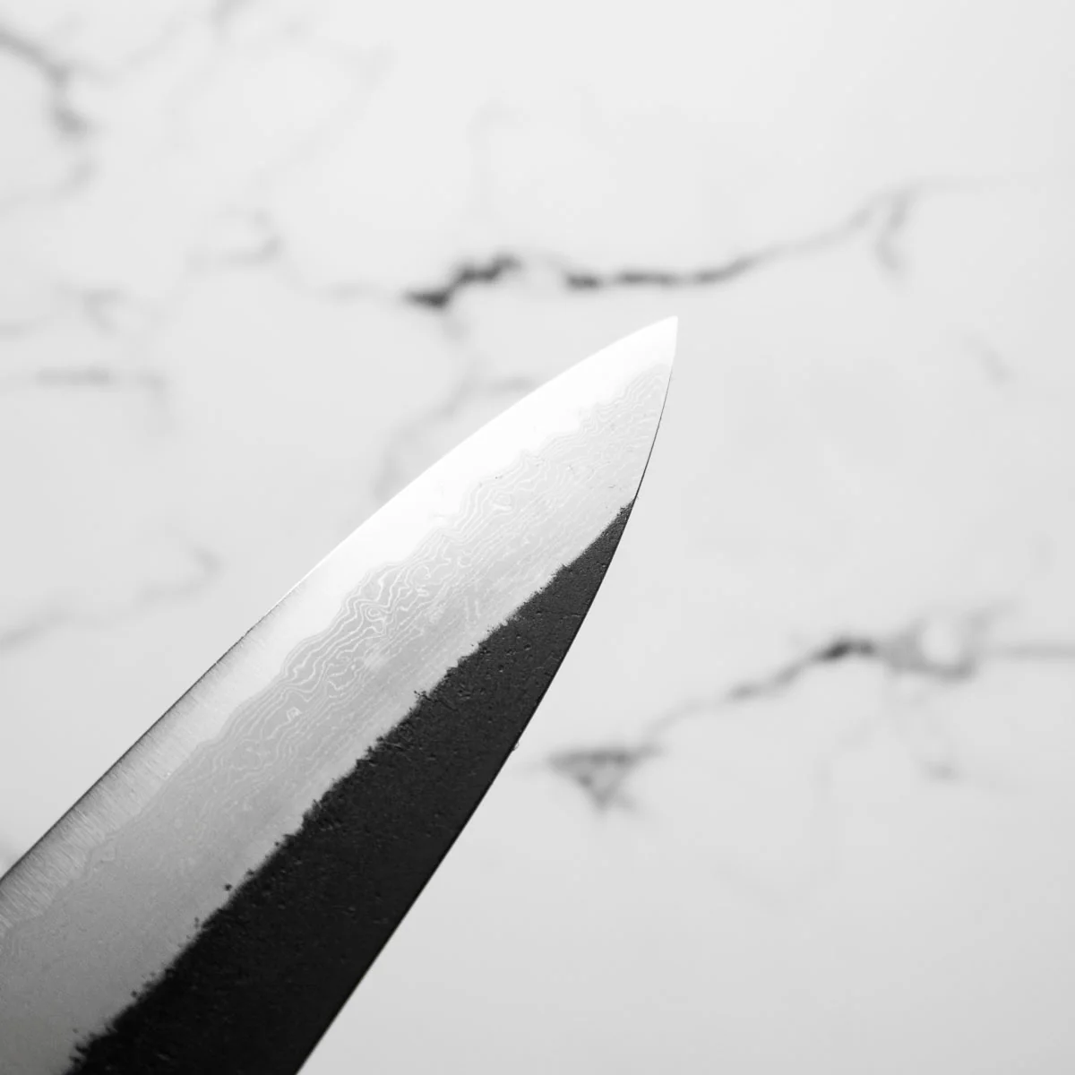 Hatsukokoro Shinkiro Blue Super Damascus Kurouchi Gyuto 210mm - Quince - Image 8