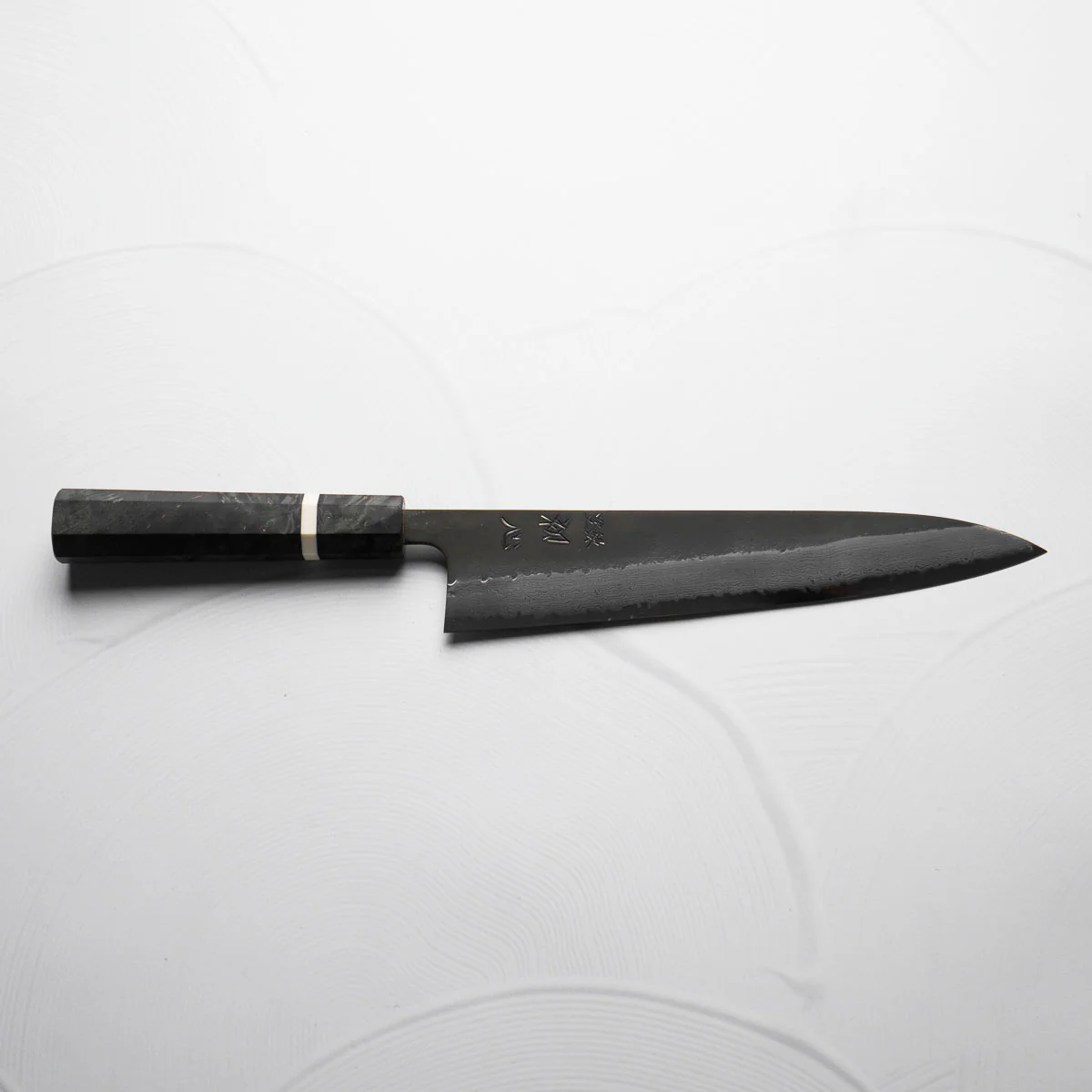 Hatsukokoro Shinkiro Blue Super Damascus Kurouchi Gyuto 240mm - Maple - Image 6