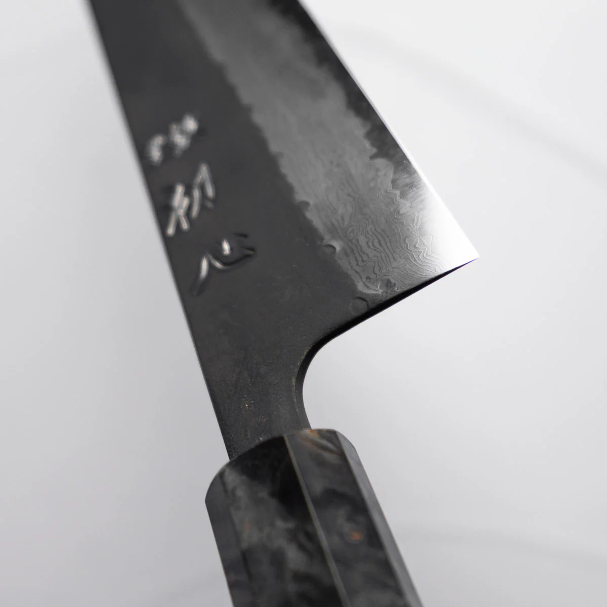 Hatsukokoro Shinkiro Blue Super Damascus Kurouchi Gyuto 240mm - Maple - Image 8
