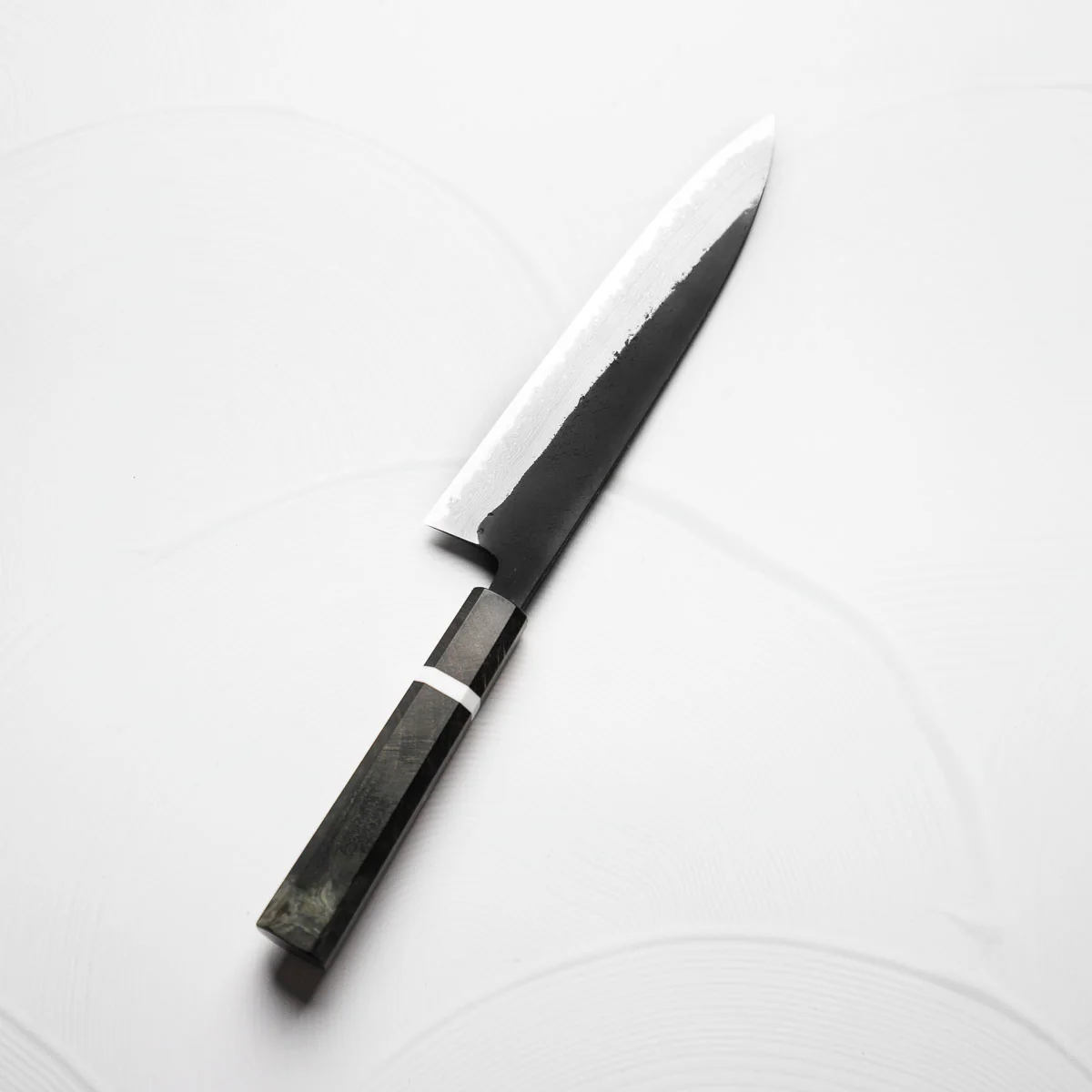 Hatsukokoro Shinkiro Blue Super Damascus Kurouchi Gyuto 210mm - Maple - Image 2