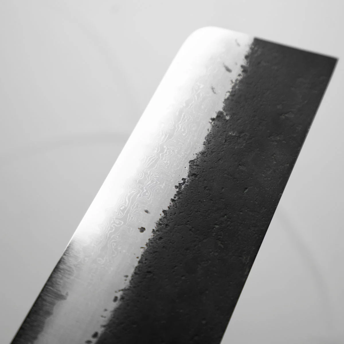 Hatsukokoro Shinkiro Blue Super Damascus Kurouchi Nakiri 165 - Maple - Image 7