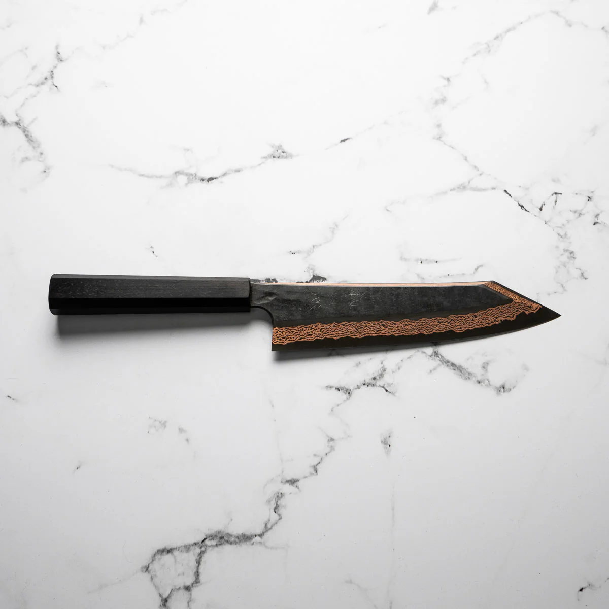 Hatsukokoro Yorokobi SLD Kurouchi Damascus Kiritsuke 210mm - Ebony - Image 4