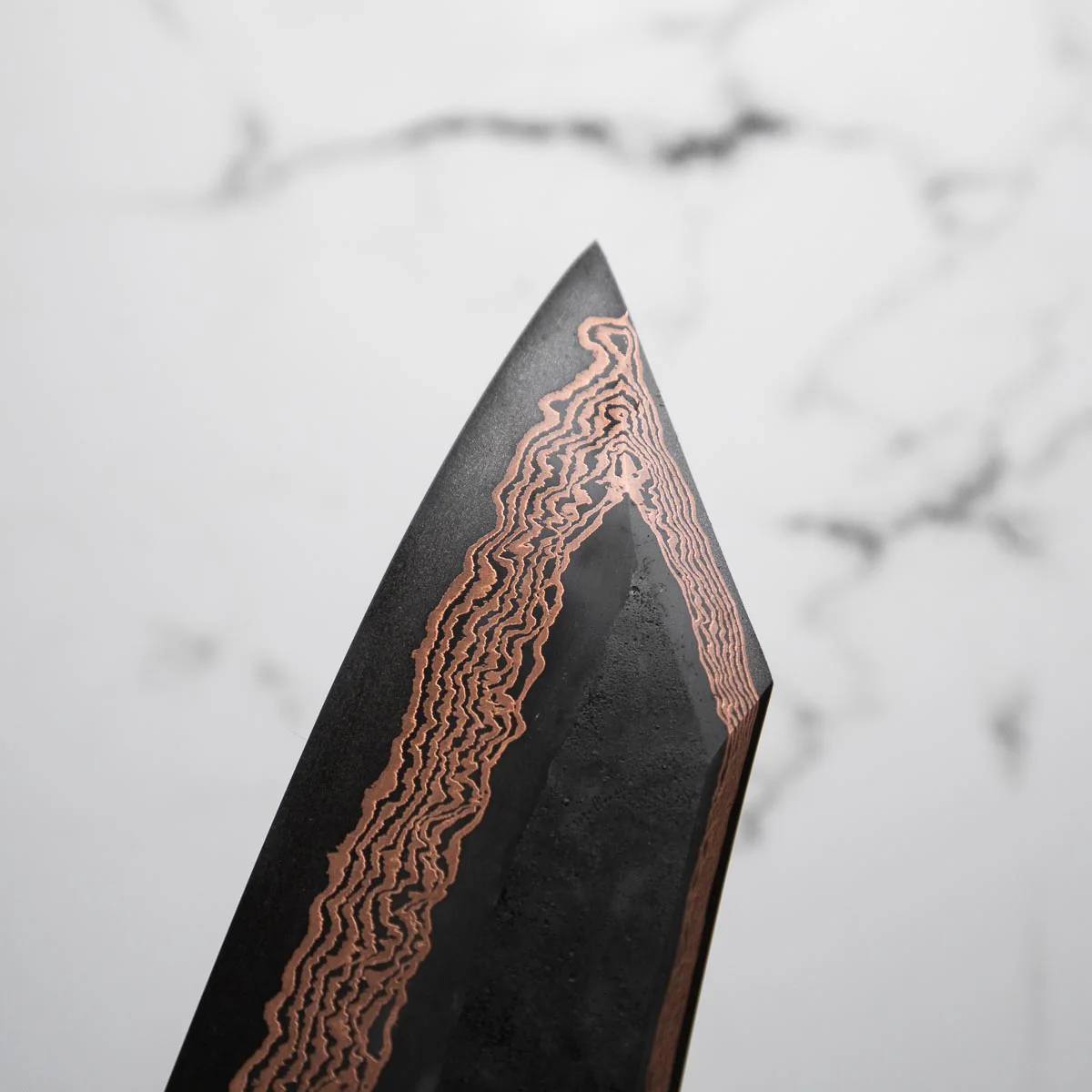 Hatsukokoro Yorokobi SLD Kurouchi Damascus Kiritsuke 210mm - Ebony - Image 6