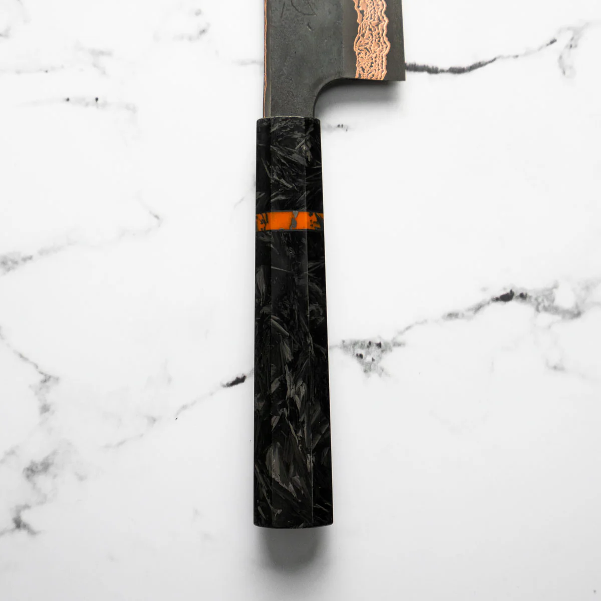 Hatsukokoro Yorokobi SLD Kurouchi Damascus Kiritsuke 240mm - Carbon Fibre - Image 9
