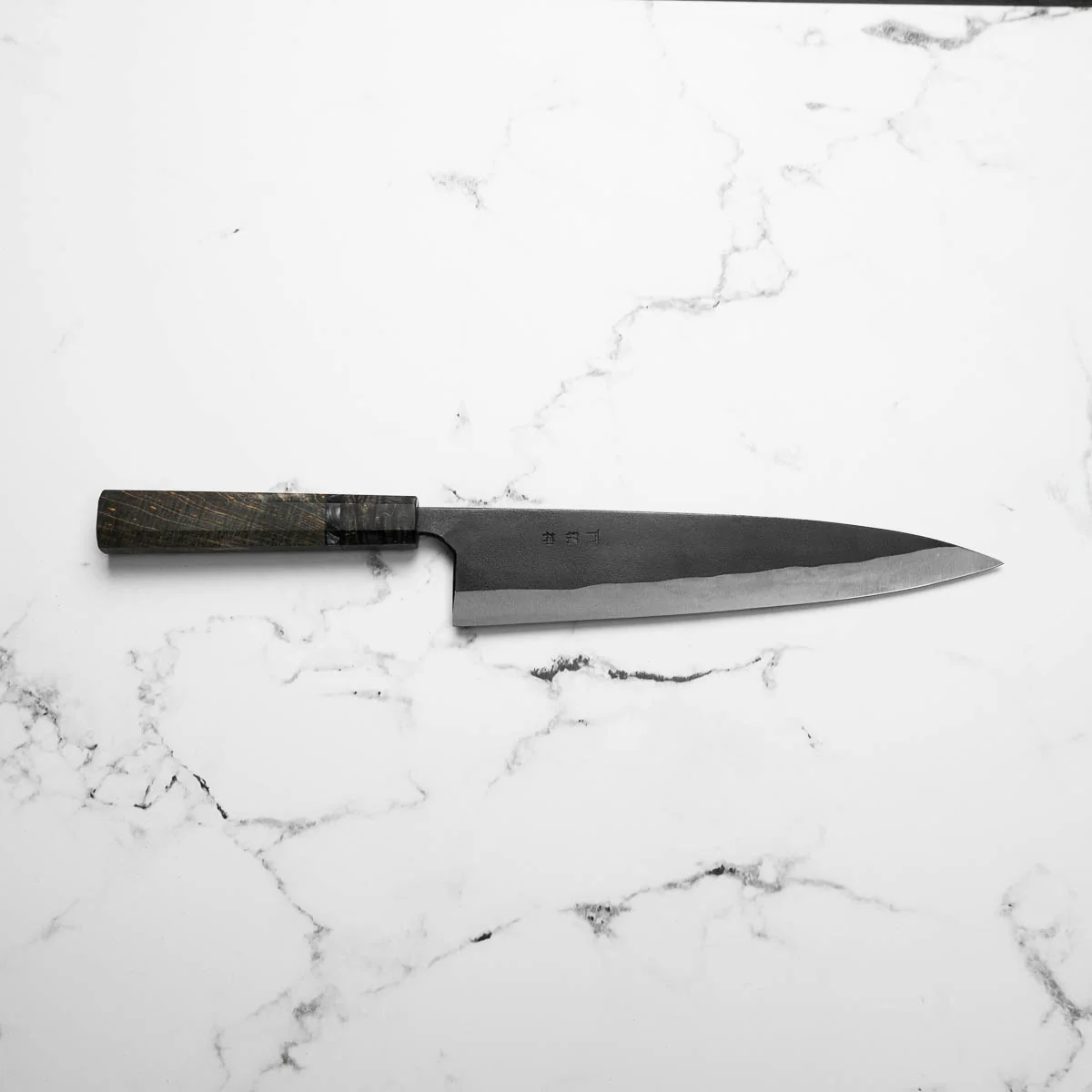 Kajibee "Seishin" White 2 Gyuto 240mm - Dark Maple - Image 4