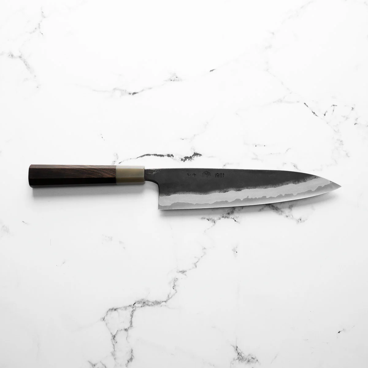 Kyohei Shindo Blue 2 Gyuto 210mm - Ebony & Blonde - Image 6