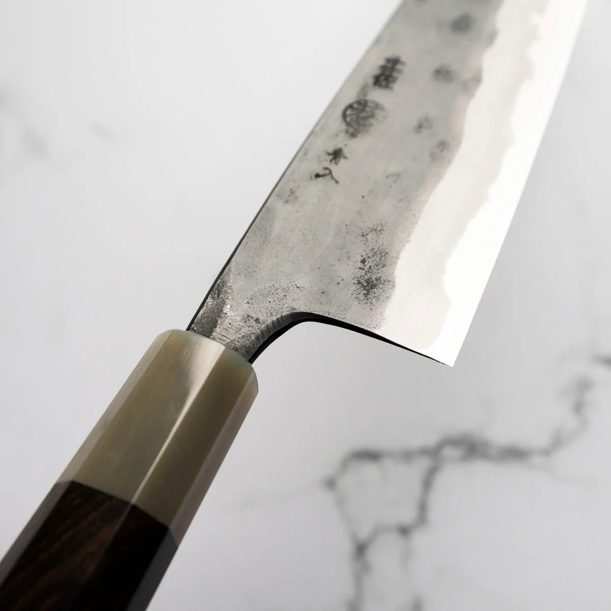 Kyohei Shindo Blue 2 Gyuto 210mm - Ebony & Blonde - Image 8