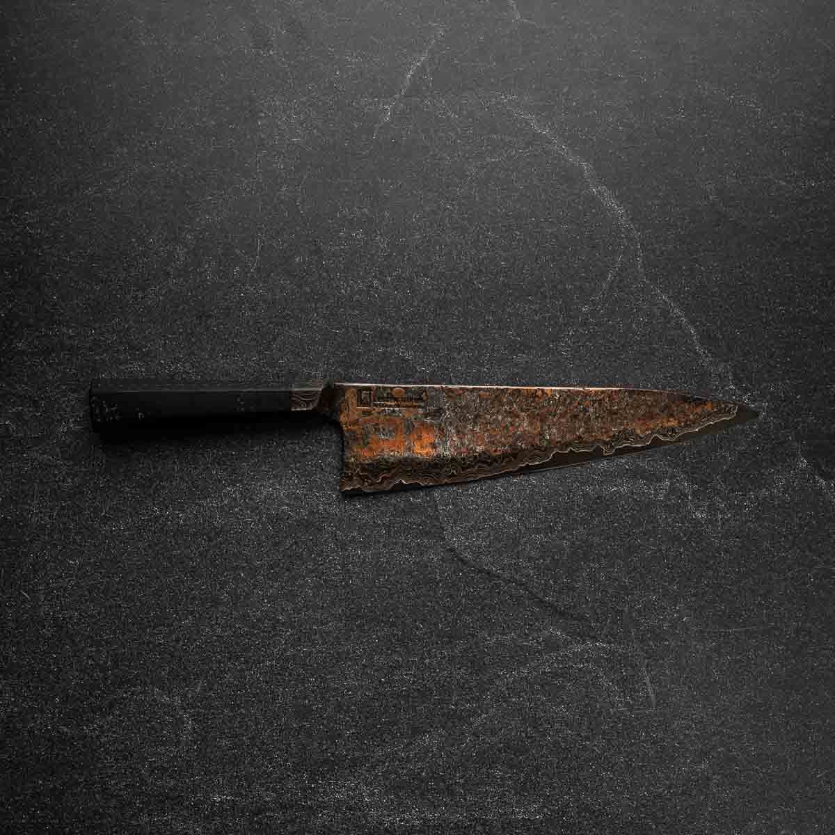Leszek Sikon 100 Layer Copper Damascus Gyuto 240mm - Image 4