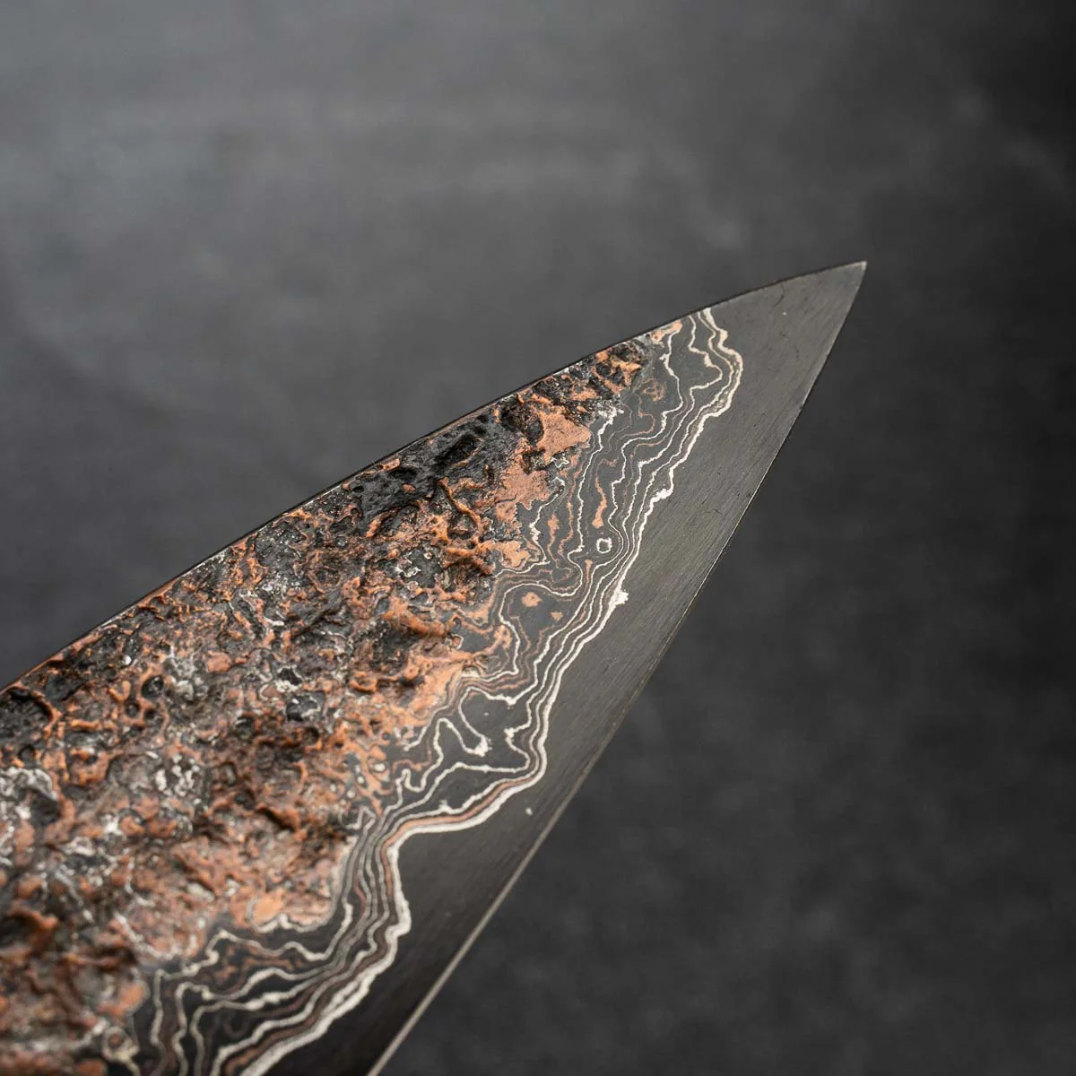 Leszek Sikon 100 Layer Copper Damascus Gyuto 240mm - Image 7