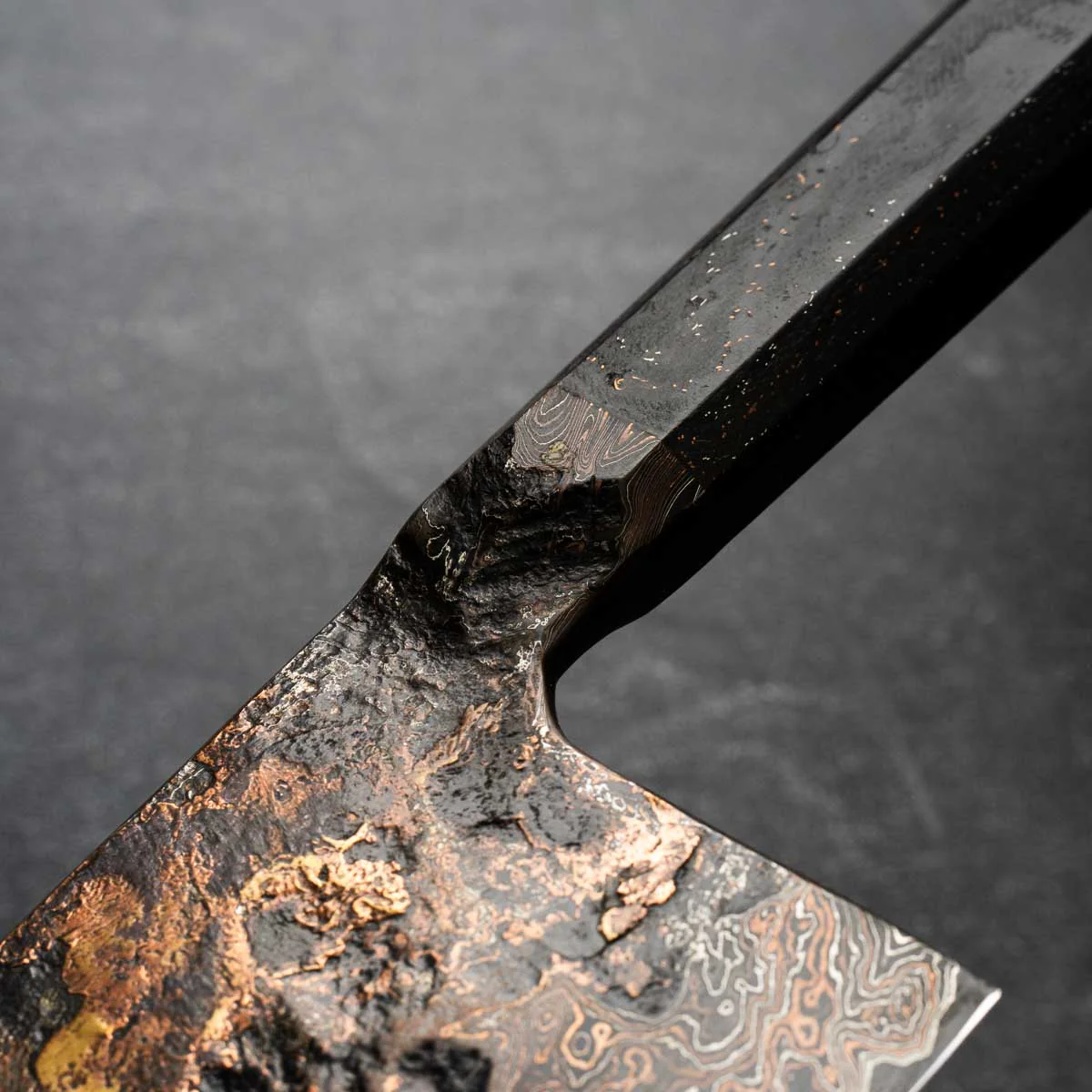 Leszek Sikon 100 Layer Copper Damascus Nakiri 185mm - Image 10
