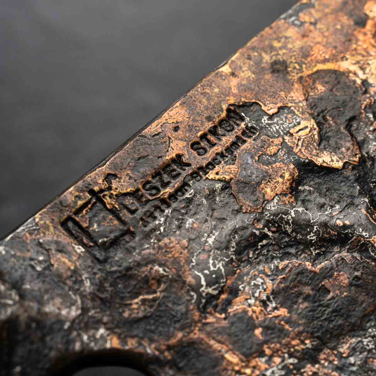 Leszek Sikon 100 Layer Copper Damascus Nakiri 185mm - Image 5