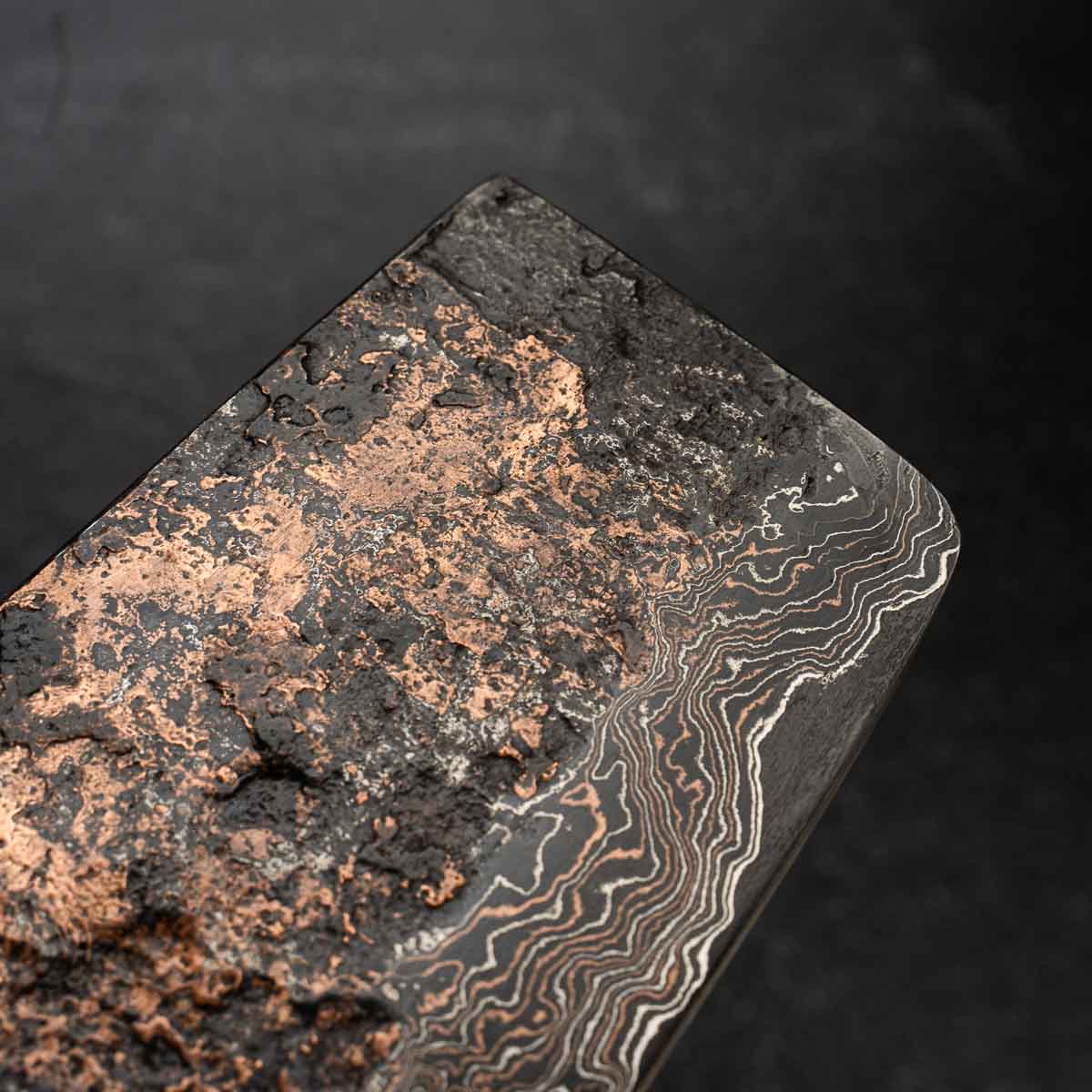 Leszek Sikon 100 Layer Copper Damascus Nakiri 185mm - Image 7
