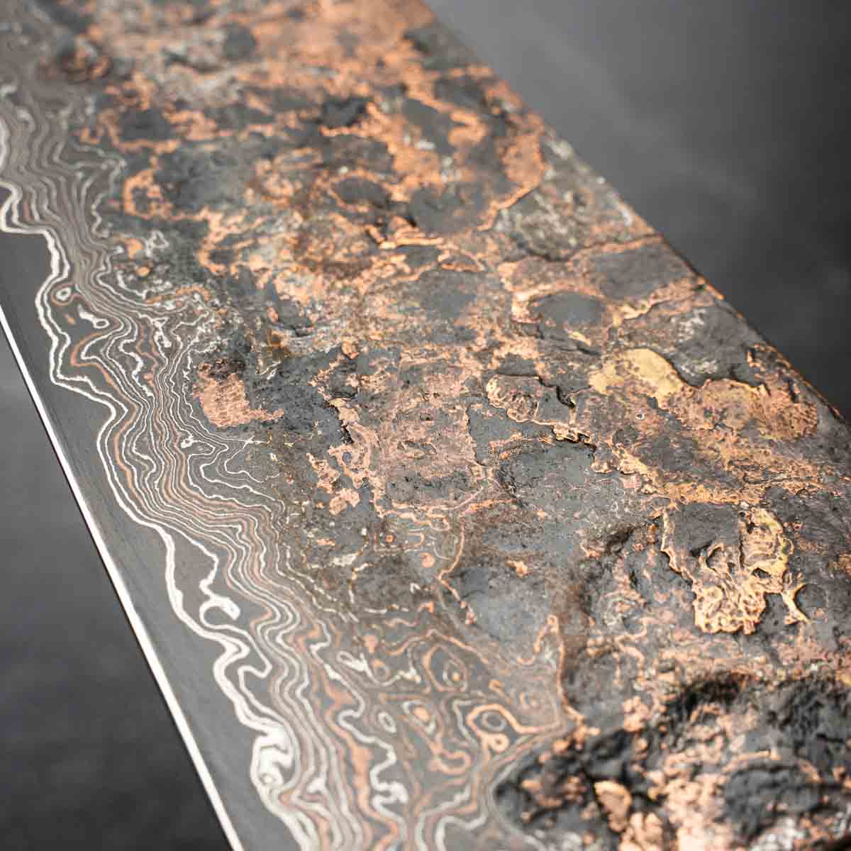 Leszek Sikon 100 Layer Copper Damascus Nakiri 185mm - Image 8