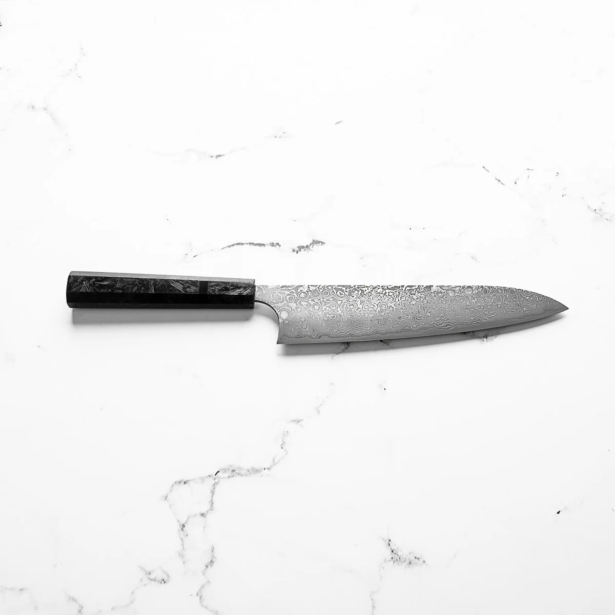 Masakage Kumo Gyuto 210mm - Dark Carbon Fibre - Image 4