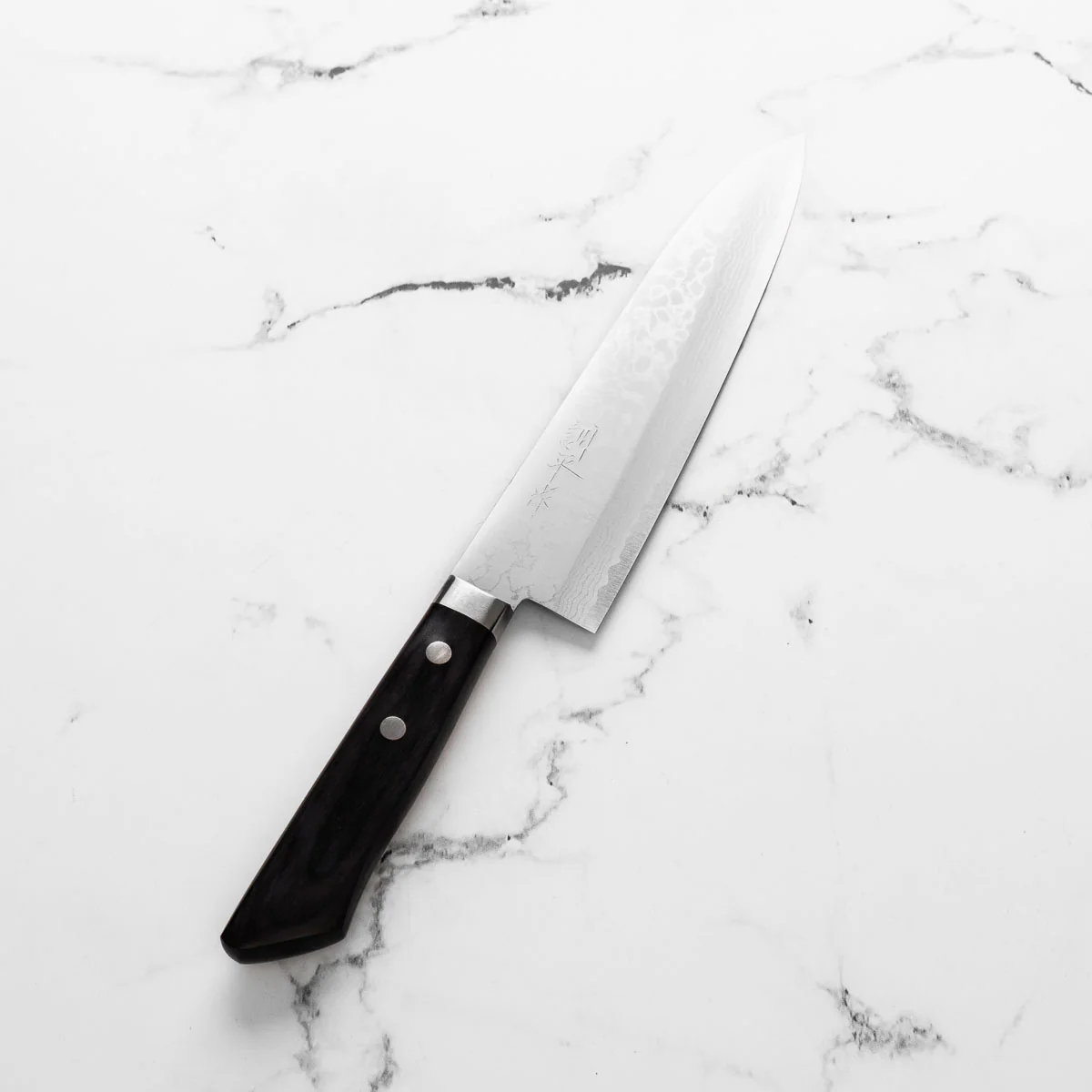Masutani VG10 Damascus Gyuto 180mm - Black Western - Image 2