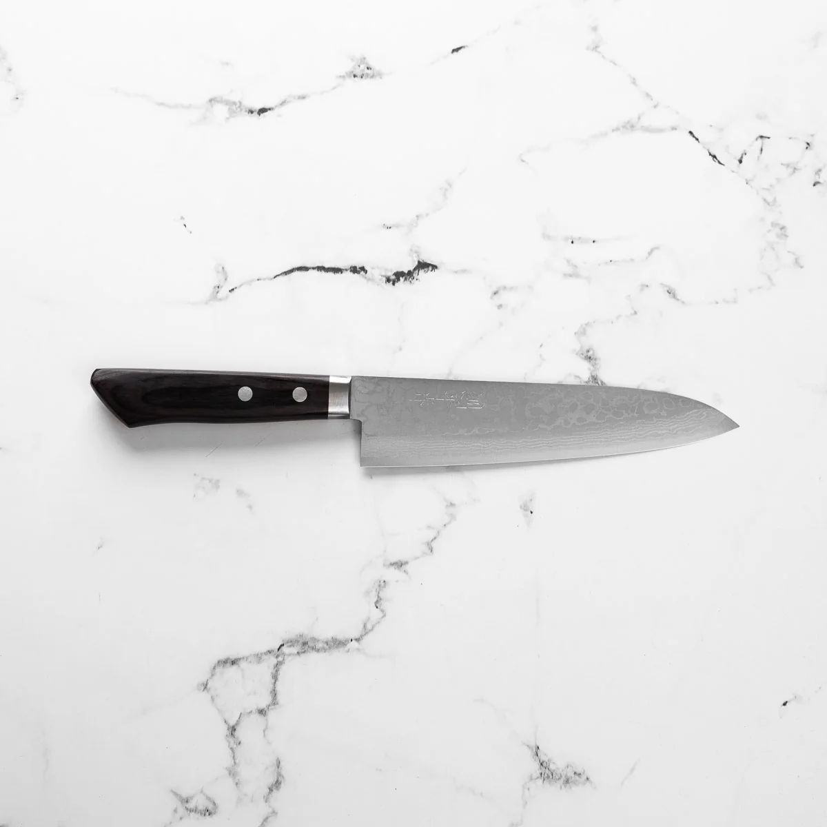 Masutani VG10 Damascus Gyuto 180mm - Black Western - Image 4