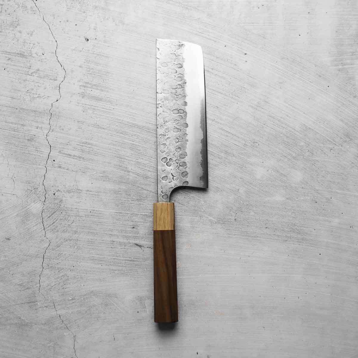 Matsubara Hamono Blue 2 Tsuchime Nakiri 165mm - Image 6