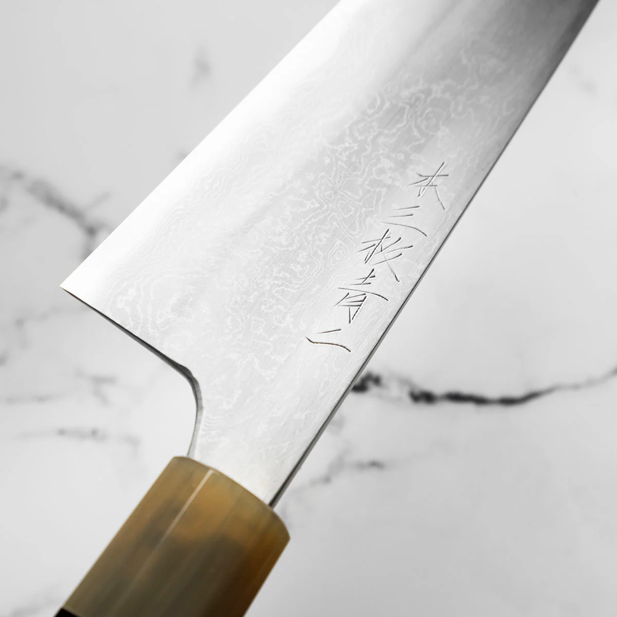Mazaki Blue 2 Hon-Sanmai Damascus Gyuto 240mm - Image 10