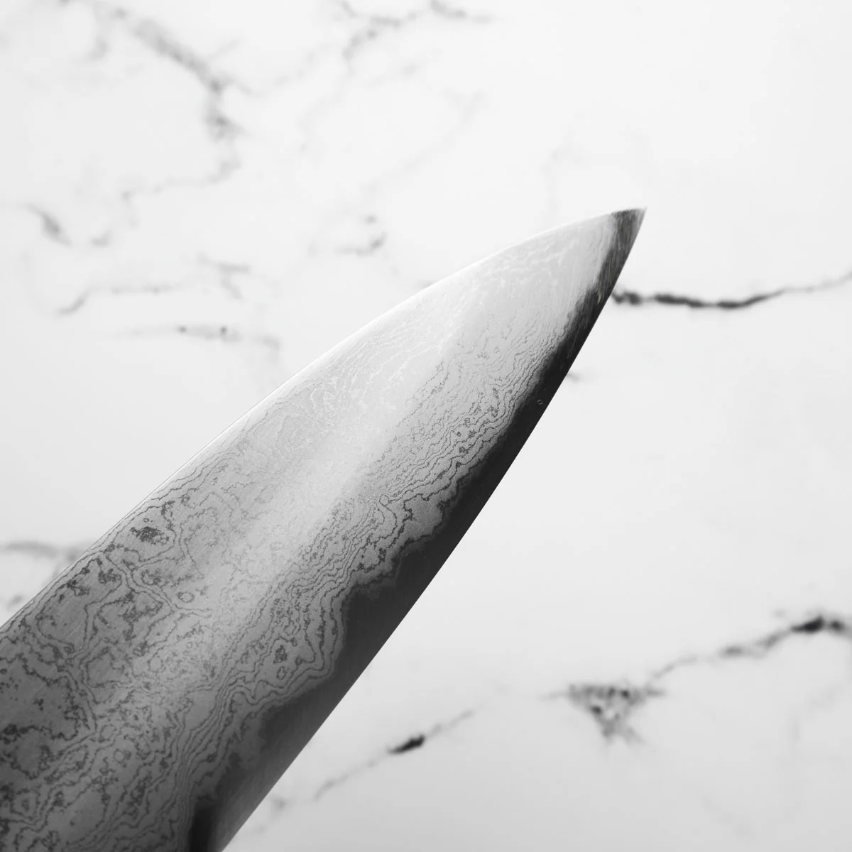 Mazaki Blue 2 Hon-Sanmai Damascus Gyuto 240mm - Image 12