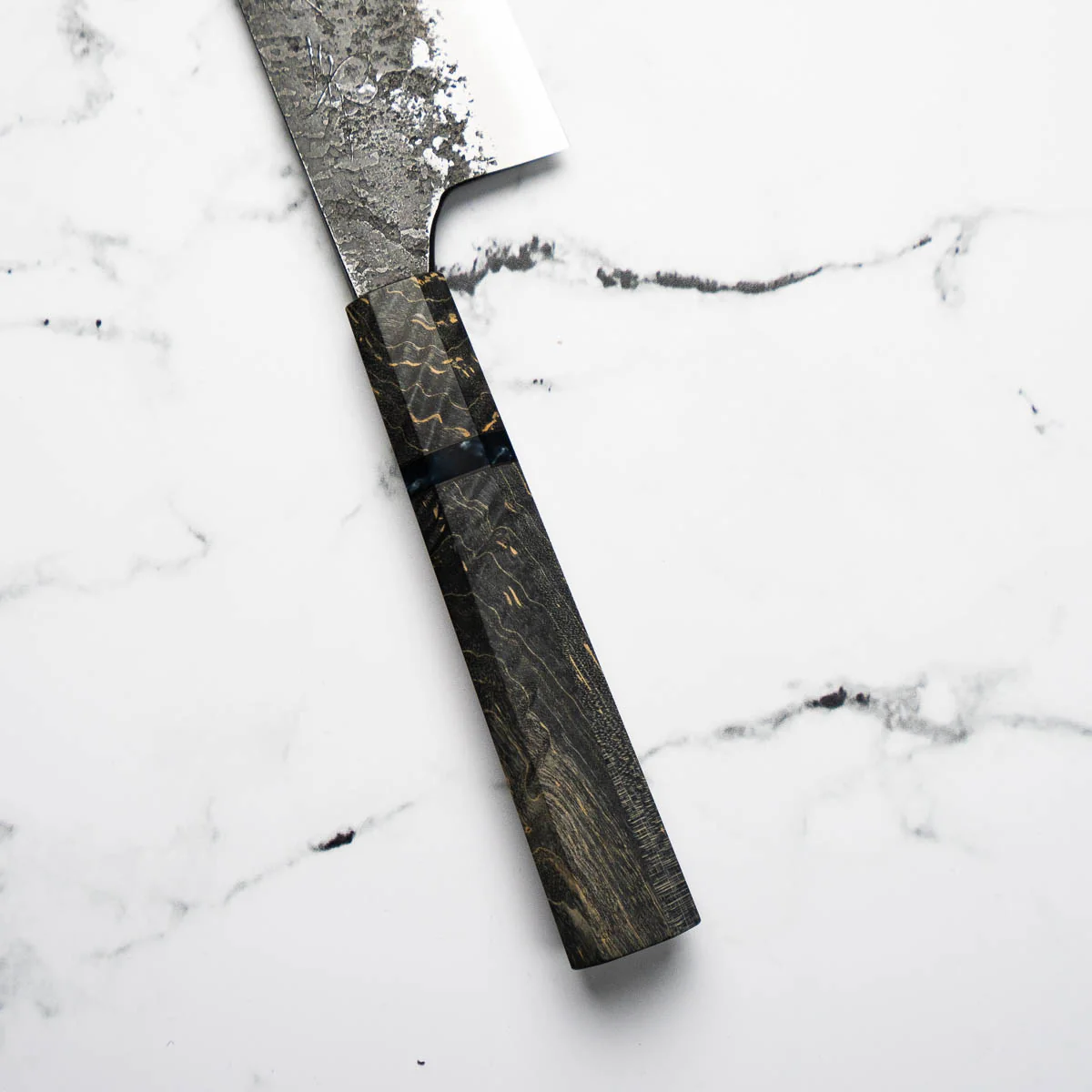 Mazaki White 2 Nashiji Gyuto 210mm - Dark Maple - Image 9