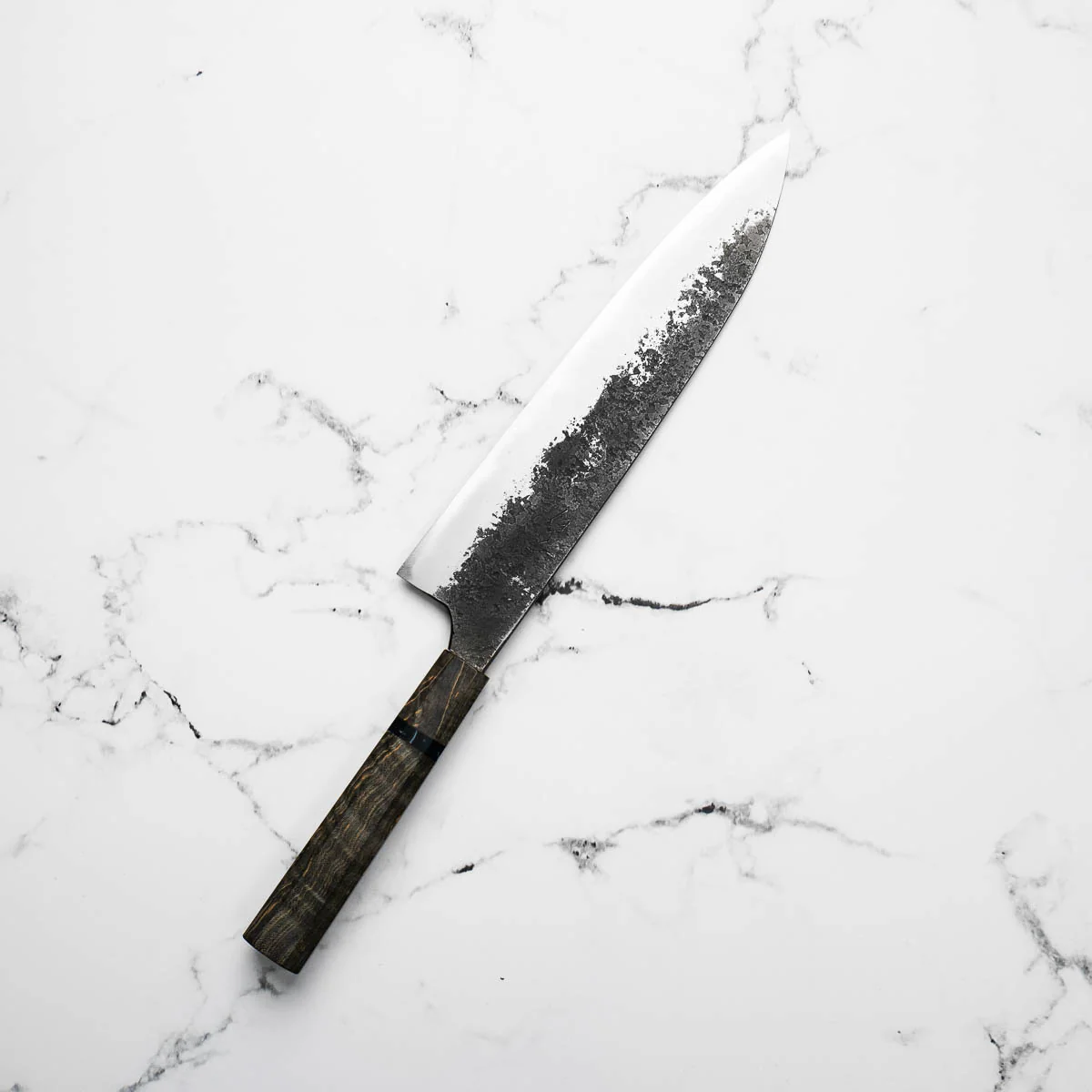 Mazaki White 2 Nashiji Gyuto 240mm - Dark Maple - Image 2