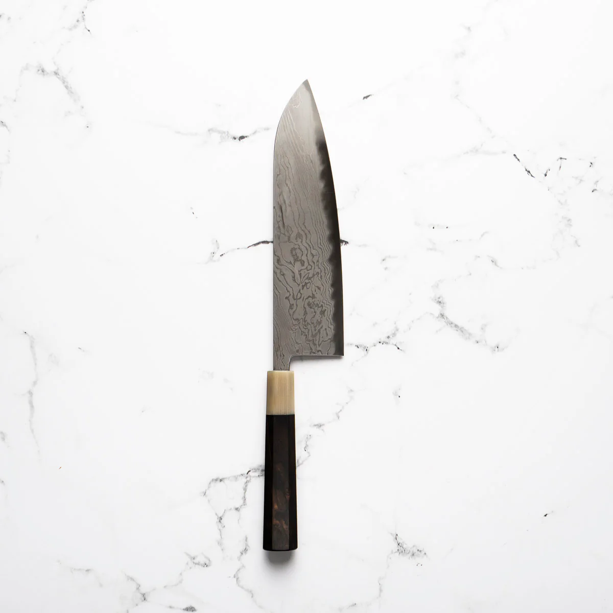 Miyazaki Kajiya Hineri Blue 2 Damascus Gyuto 210mm - Image 4