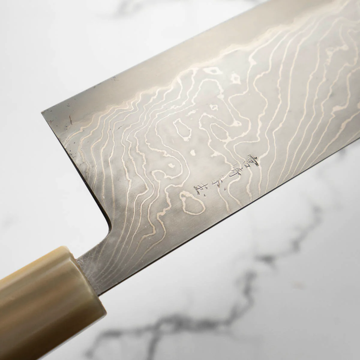 Miyazaki Hineri Blue 2 Damascus Gyuto 240mm - Image 7