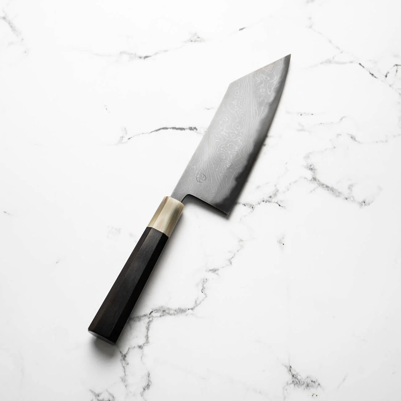 Miyazaki Hineri Blue 2 Damascus Tsubaki 180mm - Image 2