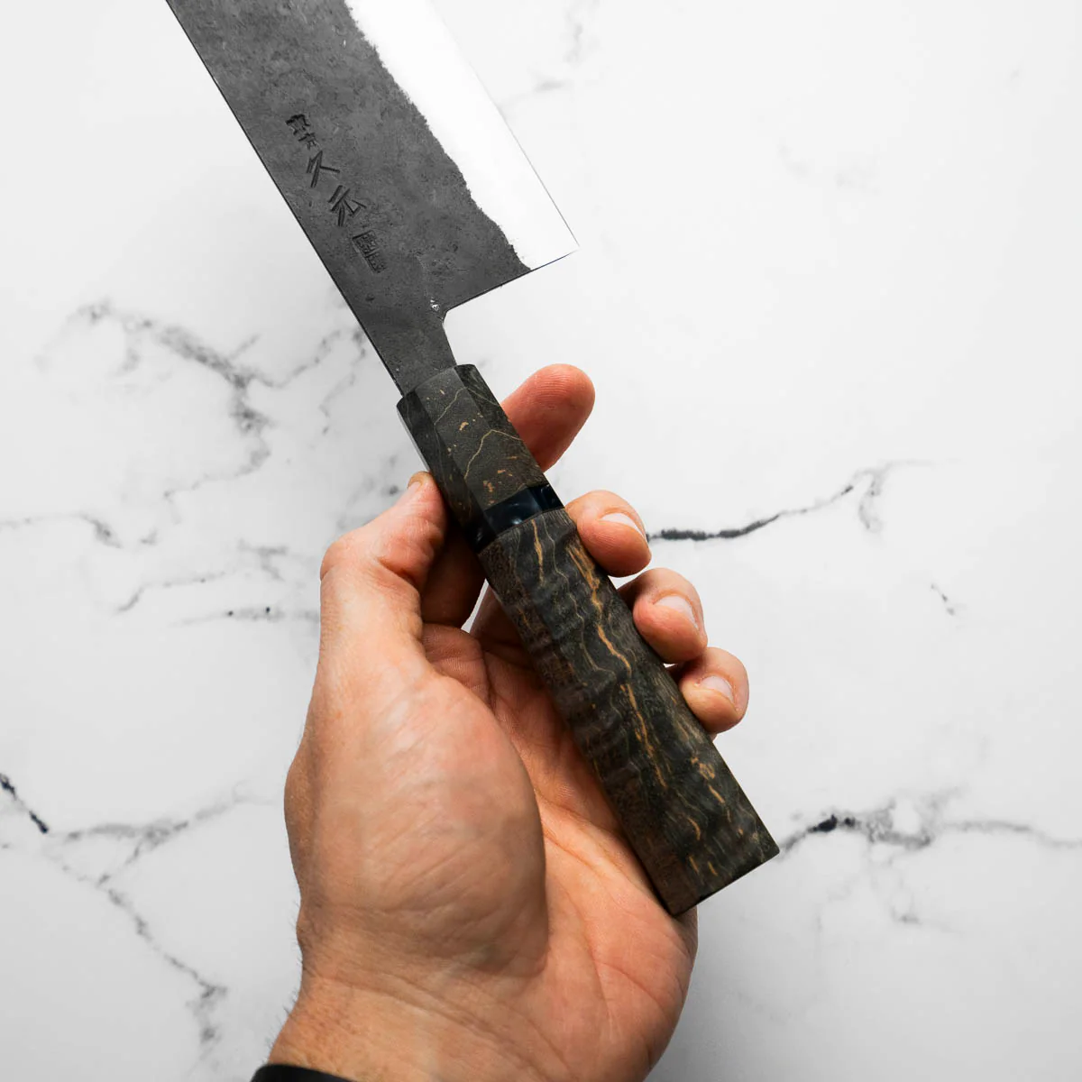 Morihei Hisamoto White 2 Kurouchi Nakiri 165mm - Dark Maple - Image 2