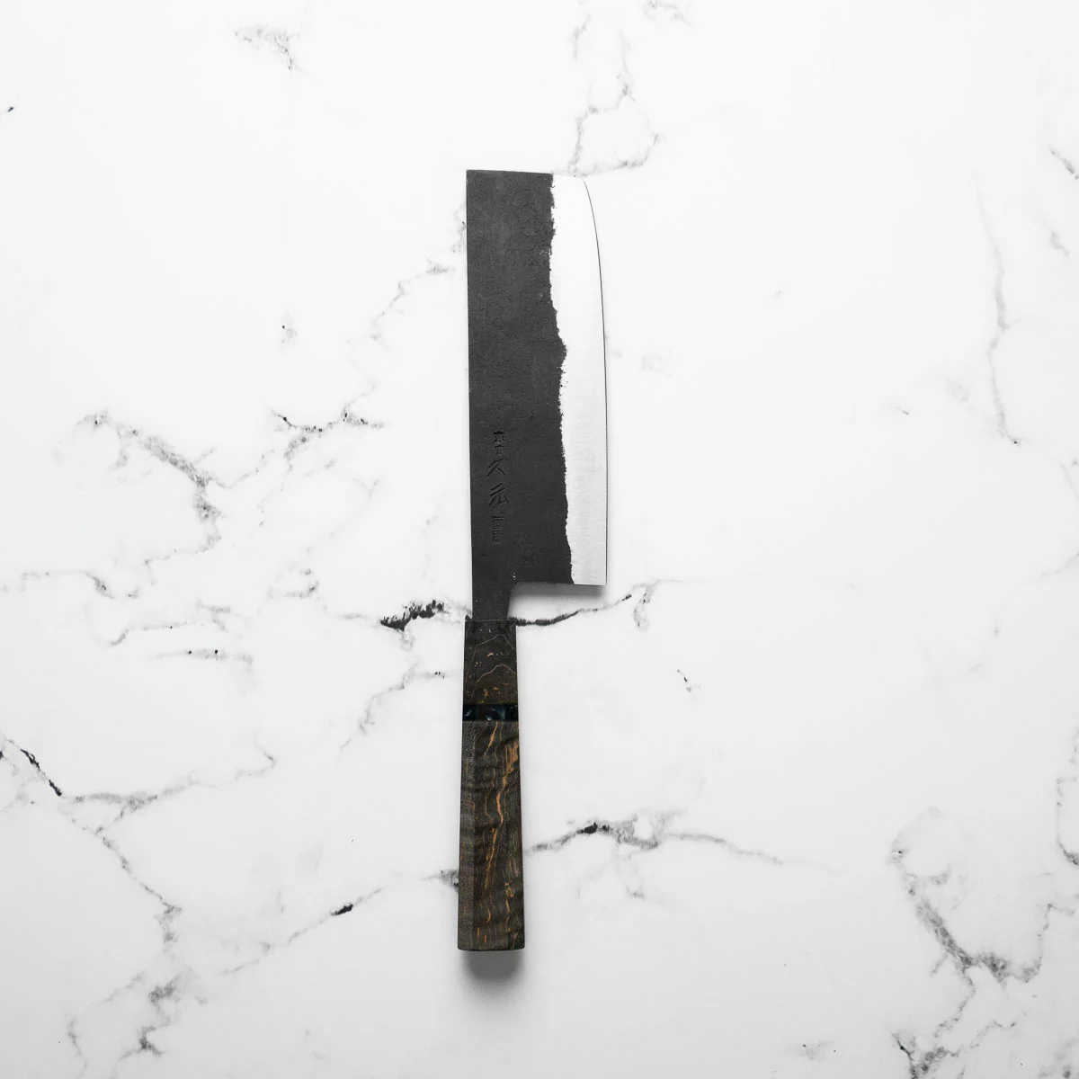 Morihei Hisamoto White 2 Kurouchi Nakiri 165mm - Dark Maple - Image 8