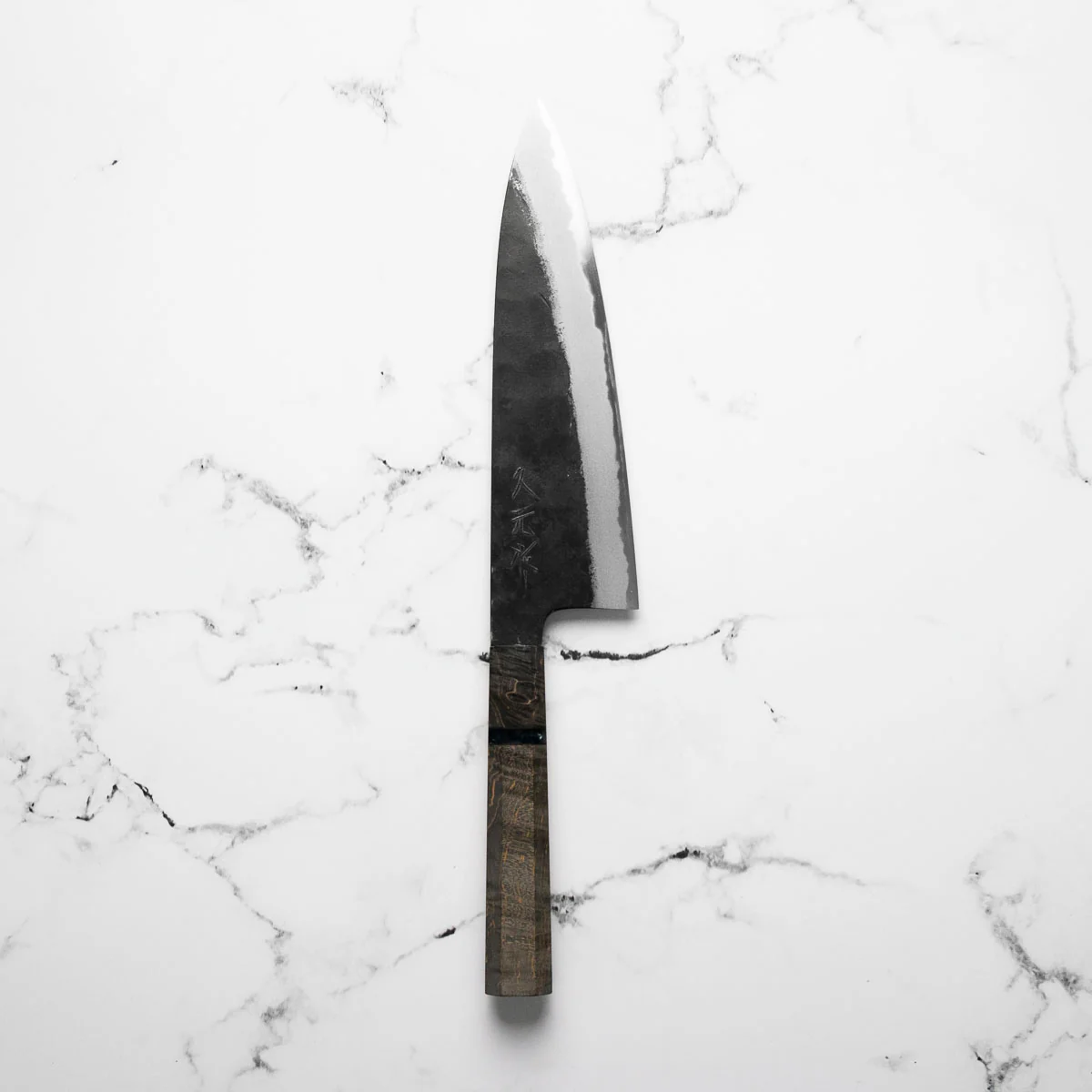 Morihei Hisamoto White 2 Kurouchi Extra Tall Gyuto 210mm - Dark Maple - Image 10