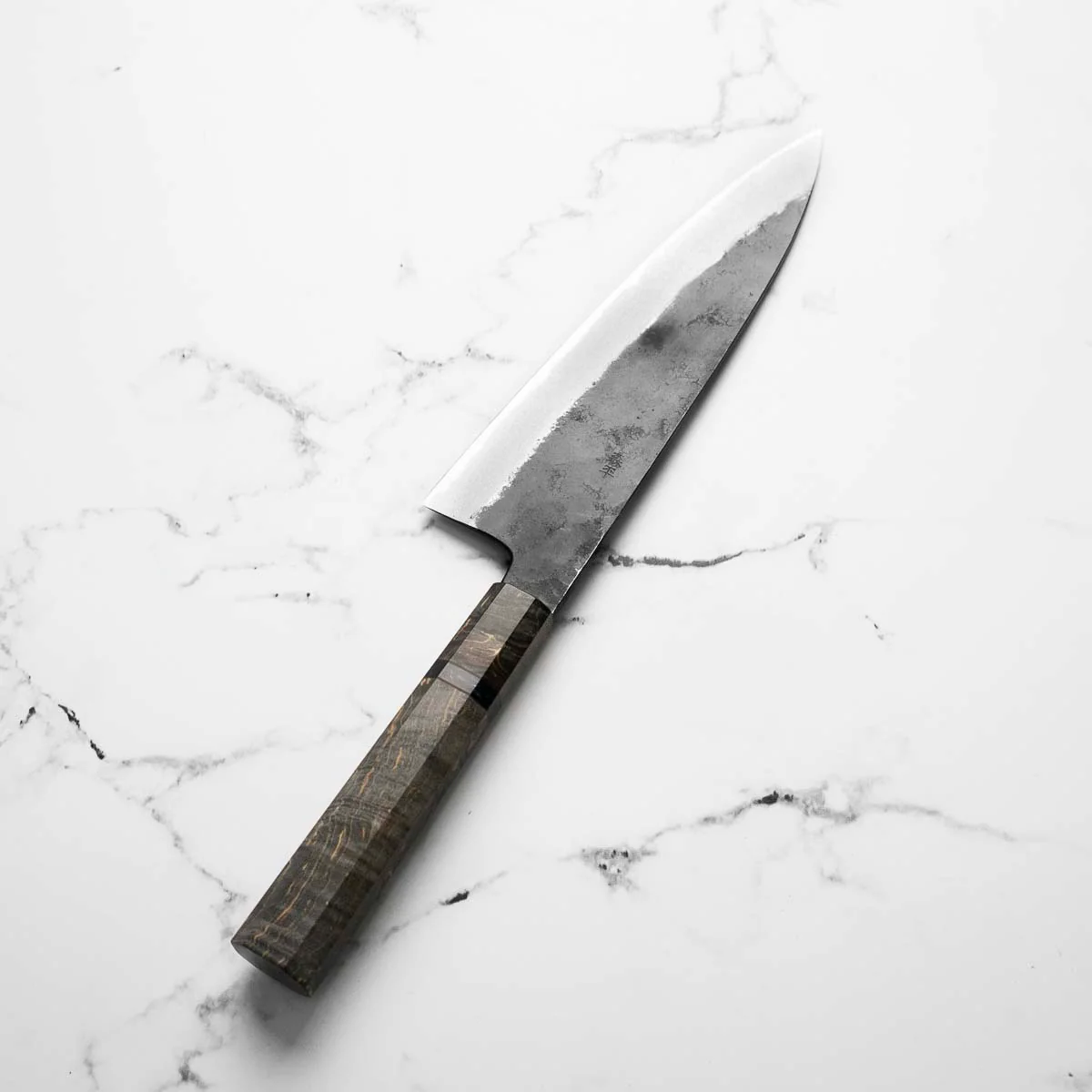 Morihei Hisamoto White 2 Kurouchi Extra Tall Gyuto 210mm - Dark Maple - Image 3