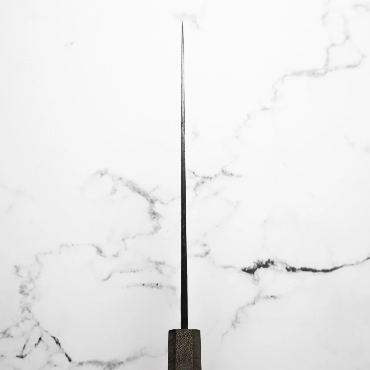 Morihei Hisamoto White 2 Kurouchi Extra Tall Gyuto 210mm - Dark Maple - Image 6