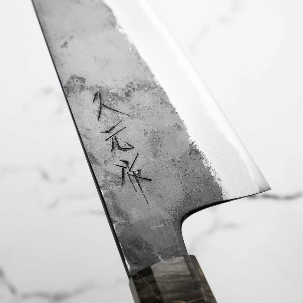 Morihei Hisamoto White 2 Kurouchi Extra Tall Gyuto 210mm - Dark Maple - Image 7