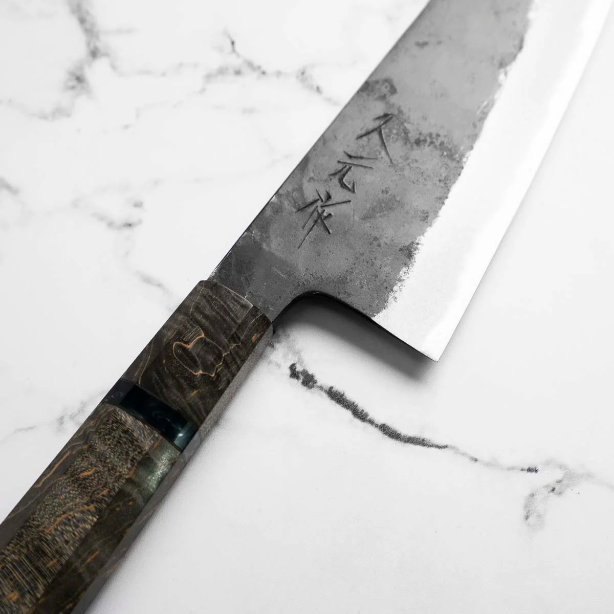 Morihei Hisamoto White 2 Kurouchi Extra Tall Gyuto 210mm - Dark Maple - Image 9