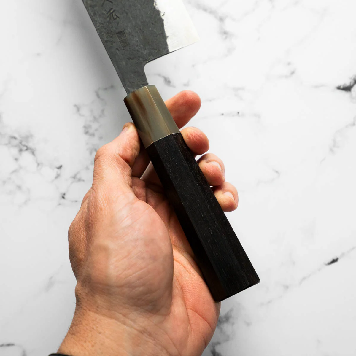 Morihei Hisamoto White 2 Kurouchi Nakiri 165mm - Ebony & Blonde - Image 7