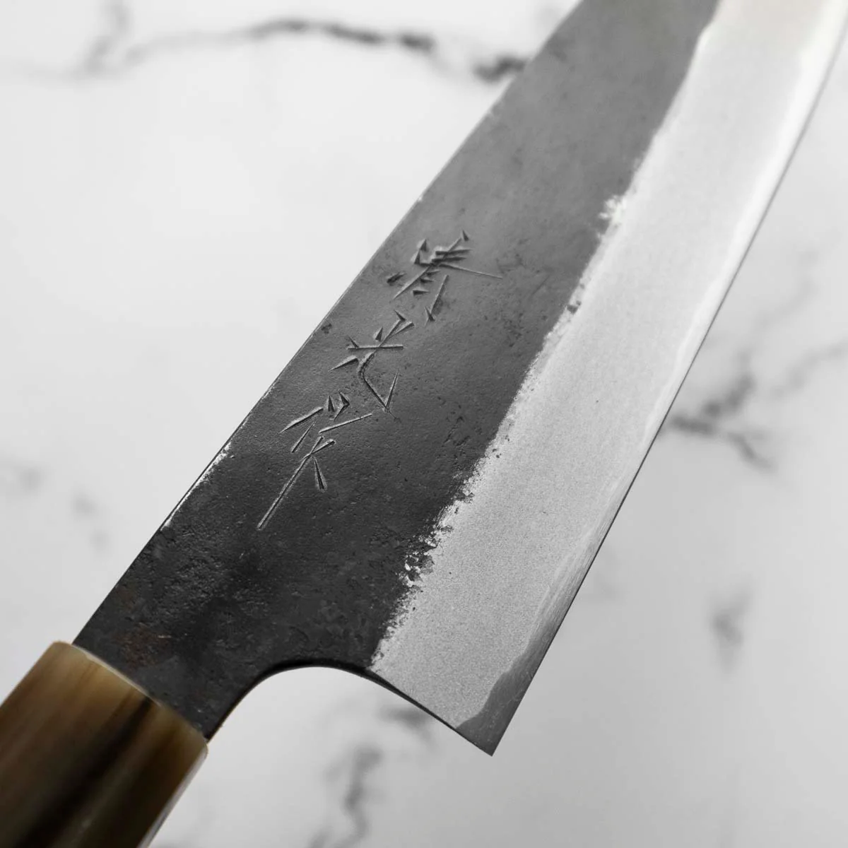 Morihei Kyomitsu Blue 2 Kurouchi Gyuto 210mm - Quince - Image 4