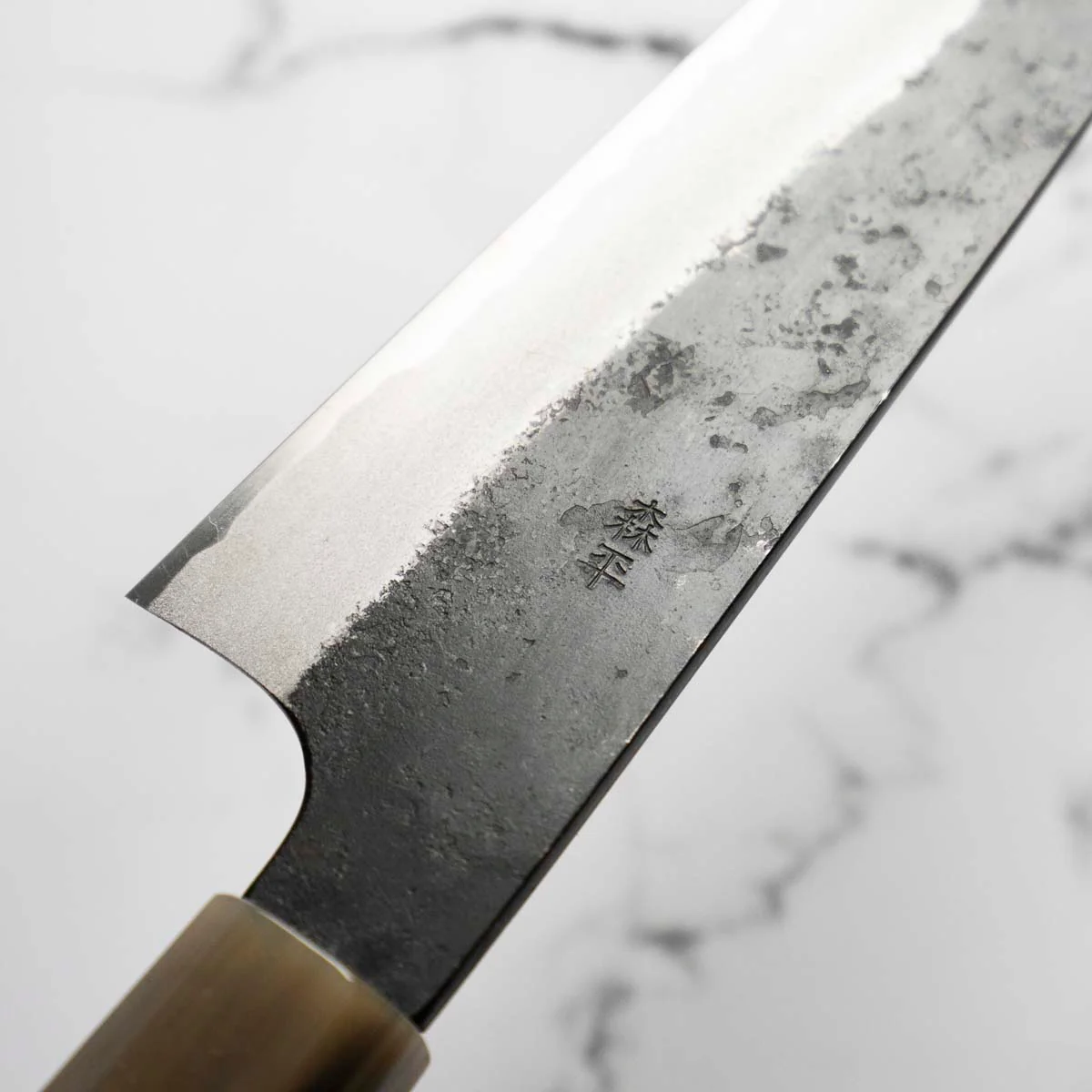 Morihei Kyomitsu Blue 2 Kurouchi Gyuto 210mm - Quince - Image 5