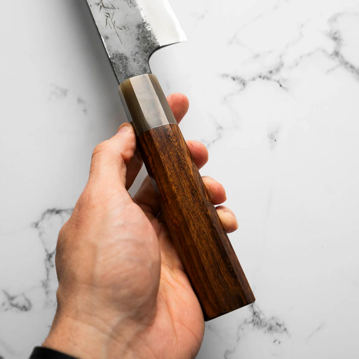 Morihei Kyomitsu Blue 2 Kurouchi Gyuto 210mm - Quince - Image 8