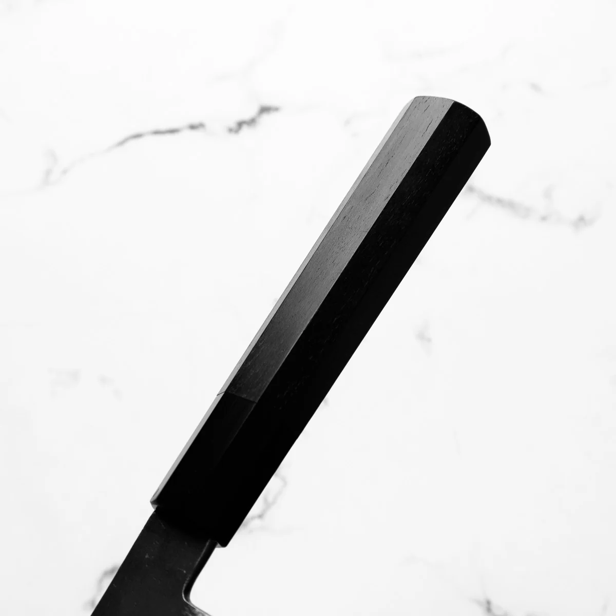 Mutsumi Hinoura Ajikataya White 2 Gyuto 210mm - Ebony / Black Horn - Image 5
