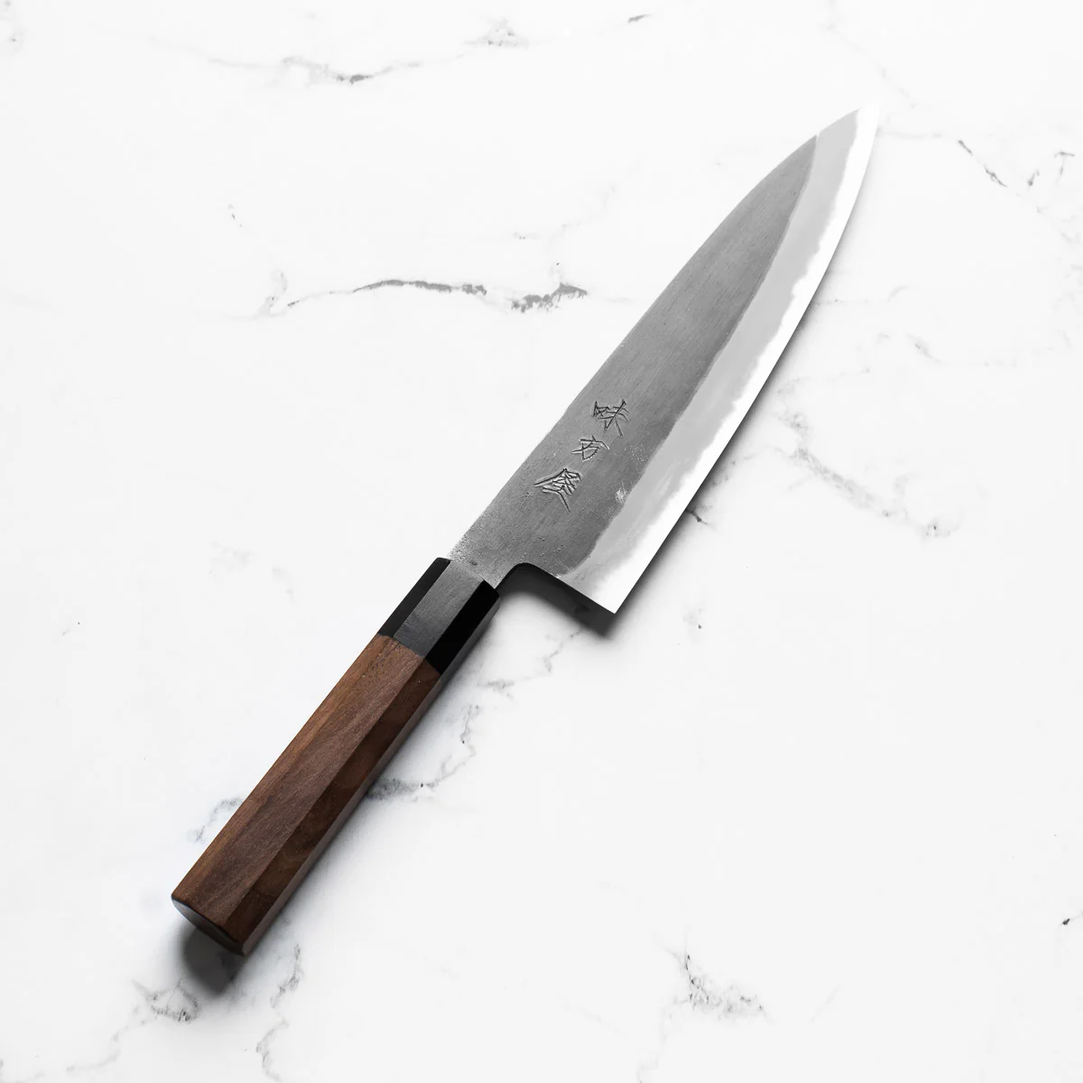 Mutsumi Hinoura Ajikataya White 2 Gyuto 210mm - Rosewood / Ebony Ferrule - Image 2